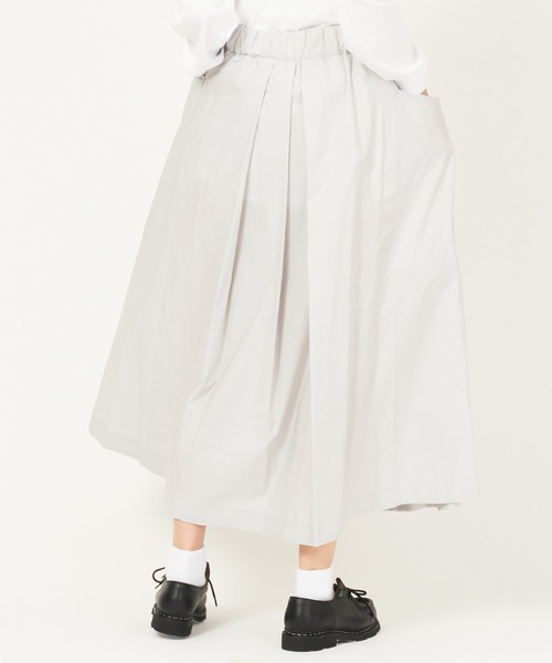 nicholson and nicholson（ニコルソンアンドニコルソン）の「KANON-POPLIN（スカート・レディース・ライトグレー/グリーン・38）」の7枚目の写真