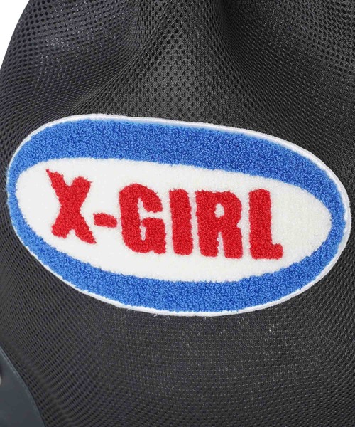 X-girl（エックスガール）の「OVAL LOGO MESH KNAPSACK（バックパック/リュック・レディース・ブラック/オリーブ/ブラウン・ONE SIZE）」の6枚目の写真