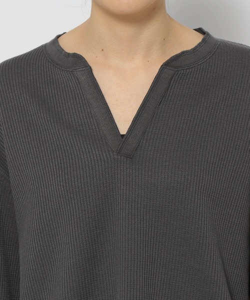 LEPSIM(レプシィム)の「カラーワッフルプルオーバー 177190(Tシャツ/カットソー・レディース・グレー/アイボリー/ライトグリーン/ライトピンク・FREE)」の6枚目の写真