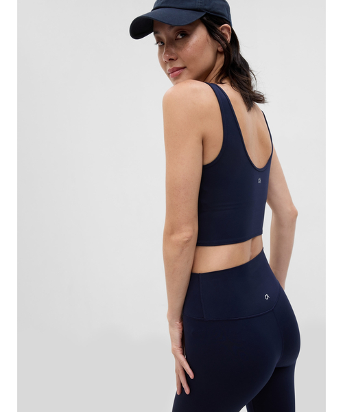 GAP(ギャップ)の「GapFit エクリプス クロップド ブラキャミ(タンクトップ・レディース・ネイビー/ブラック/コーラル/パープル・S/M/XS/L/XXS)」の7枚目の写真