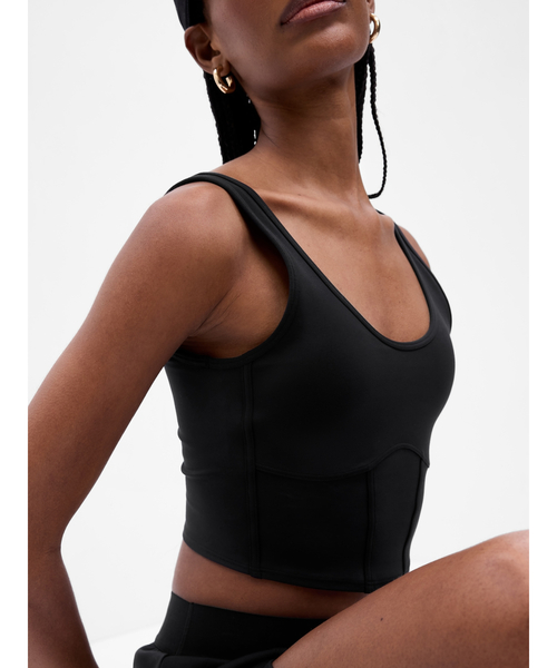 GAP(ギャップ)の「GapFit エクリプス クロップド ブラキャミ(タンクトップ・レディース・ネイビー/ブラック/コーラル/パープル・S/M/XS/L/XXS)」の5枚目の写真