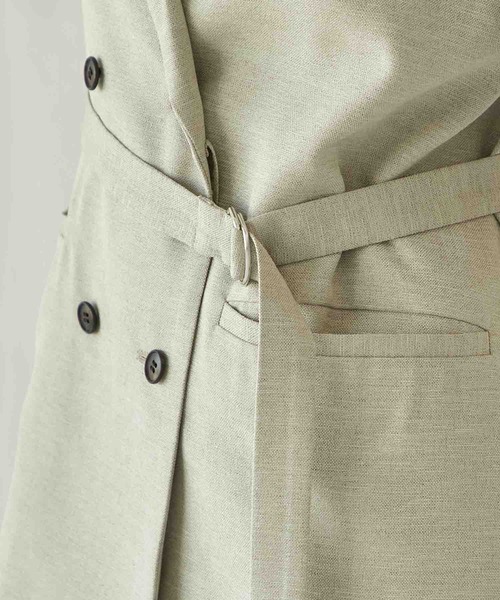 PUBLIC TOKYO（パブリックトウキョウ）の「【新潟県産】【セットアップ対応】【ウォッシャブル/防シワ】リネンライクハーフスリーブシャツジャケット/リネンブラウス（テーラードジャケット・レディース・ブラック/ベージュ/ダークグレー/パープル/その他2・FREE）」の10枚目の写真