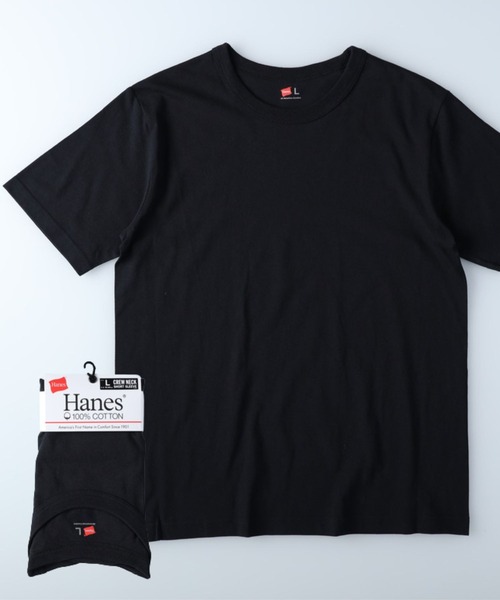 HANES（ヘインズ）の「HANES(ヘインズ)NEW1Pクルーネック（Tシャツ/カットソー・メンズ・ブラック/ホワイト/グリーン・L/M/XL）」の3枚目の写真