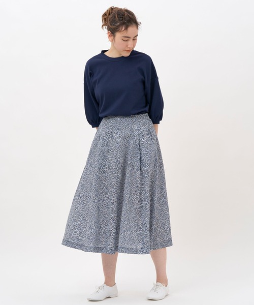NIMES（ニーム）の「プリントフレアスカート（スカート・レディース・ブルー/ブラック・FREE）」の9枚目の写真