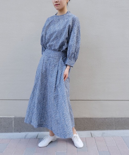 NIMES（ニーム）の「プリントフレアスカート（スカート・レディース・ブルー/ブラック・FREE）」の14枚目の写真