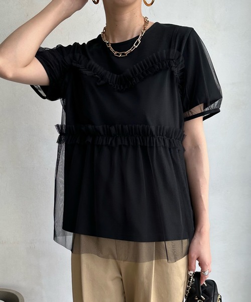 セール】【WEB限定】チュールビスチェ＋Tシャツセット（Tシャツ