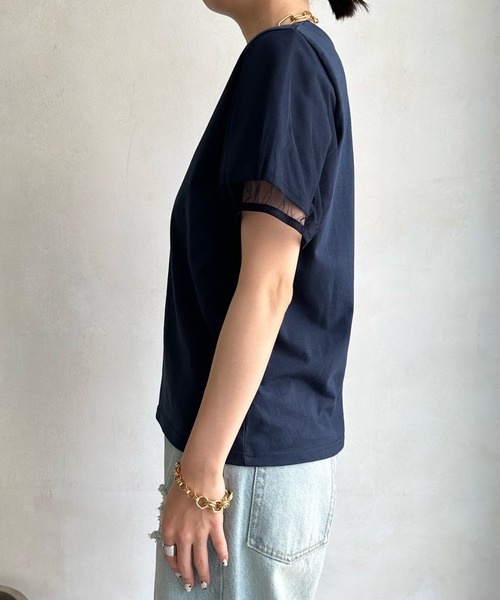 DouDou(ドゥドゥ)の「【WEB限定】チュールビスチェ+Tシャツセット(Tシャツ/カットソー・レディース・ネイビー/ブラック・FREE)」の19枚目の写真