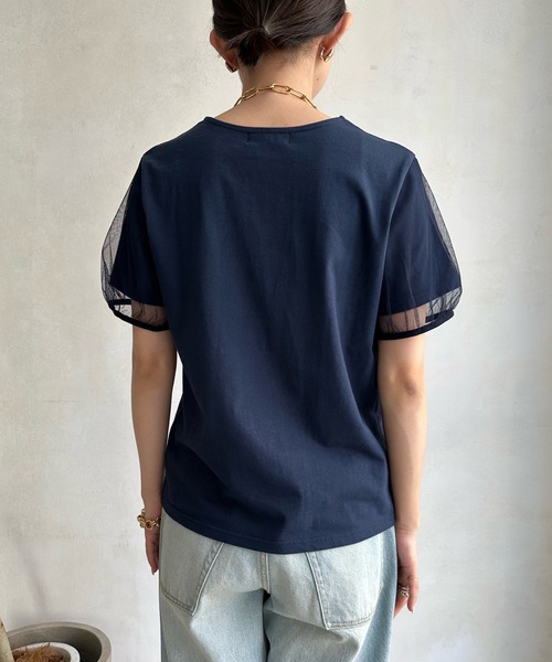 DouDou(ドゥドゥ)の「【WEB限定】チュールビスチェ+Tシャツセット(Tシャツ/カットソー・レディース・ネイビー/ブラック・FREE)」の20枚目の写真