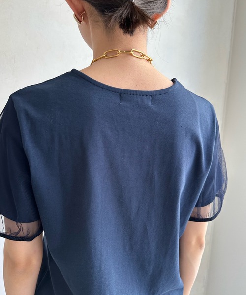 DouDou(ドゥドゥ)の「【WEB限定】チュールビスチェ+Tシャツセット(Tシャツ/カットソー・レディース・ネイビー/ブラック・FREE)」の21枚目の写真