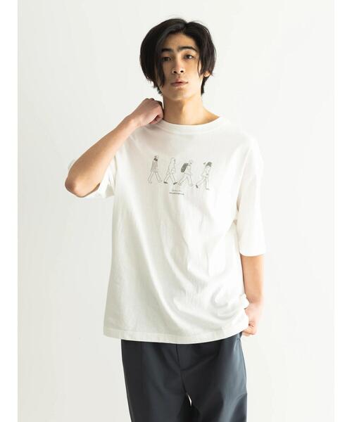 CRAFT STANDARD BOUTIQUE(クラフトスタンダードブティック)の「STARTING OVER TEE(Tシャツ/カットソー・レディース・グレイッシュベージュ/チャコールグレー/オフホワイト・L/XL/M)」の4枚目の写真