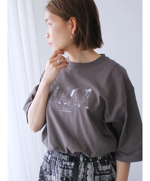CRAFT STANDARD BOUTIQUE(クラフトスタンダードブティック)の「STARTING OVER TEE(Tシャツ/カットソー・レディース・グレイッシュベージュ/チャコールグレー/オフホワイト・L/XL/M)」の5枚目の写真