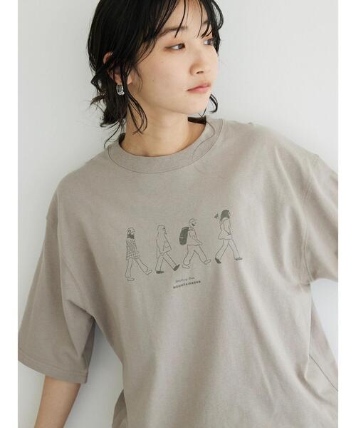 CRAFT STANDARD BOUTIQUE(クラフトスタンダードブティック)の「STARTING OVER TEE(Tシャツ/カットソー・レディース・グレイッシュベージュ/チャコールグレー/オフホワイト・L/XL/M)」の6枚目の写真