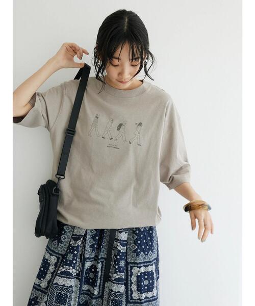 CRAFT STANDARD BOUTIQUE(クラフトスタンダードブティック)の「STARTING OVER TEE(Tシャツ/カットソー・レディース・グレイッシュベージュ/チャコールグレー/オフホワイト・L/XL/M)」の15枚目の写真