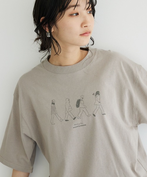 CRAFT STANDARD BOUTIQUE(クラフトスタンダードブティック)の「STARTING OVER TEE(Tシャツ/カットソー・レディース・グレイッシュベージュ/チャコールグレー/オフホワイト・L/XL/M)」の3枚目の写真