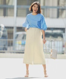OPAQUE.CLIP | セットアップ対応 レーヨンリネンナロースカート【洗える】(スカート)