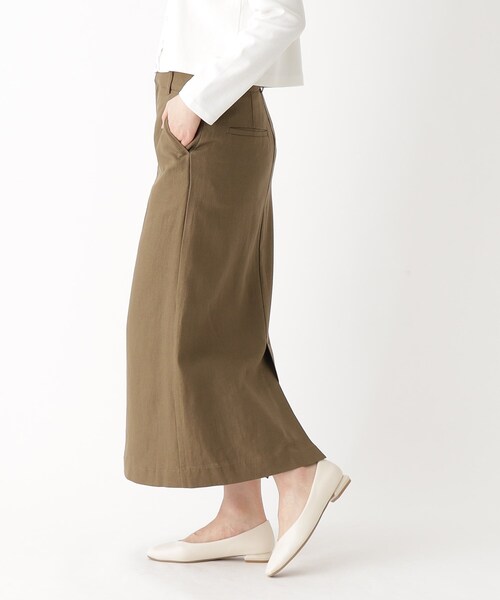 OPAQUE.CLIP(オペークドットクリップ)の「◆セットアップ対応 レーヨンリネンナロースカート【洗える】(スカート・レディース・ブラウン系その他/ライトベージュ・36/42/38/40)」の11枚目の写真