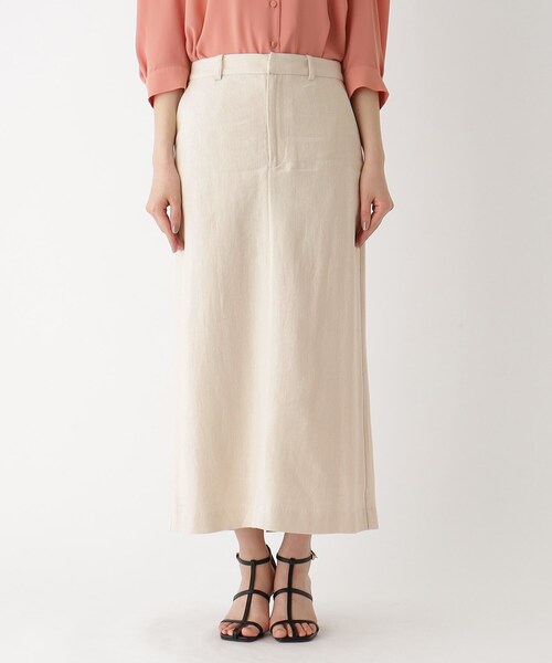 OPAQUE.CLIP(オペークドットクリップ)の「◆セットアップ対応 レーヨンリネンナロースカート【洗える】(スカート・レディース・ブラウン系その他/ライトベージュ・36/42/38/40)」の20枚目の写真