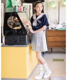 mezzo piano Junior（メゾピアノジュニア）の「ラップ2段プリーツスカパン（その他パンツ・キッズ）」