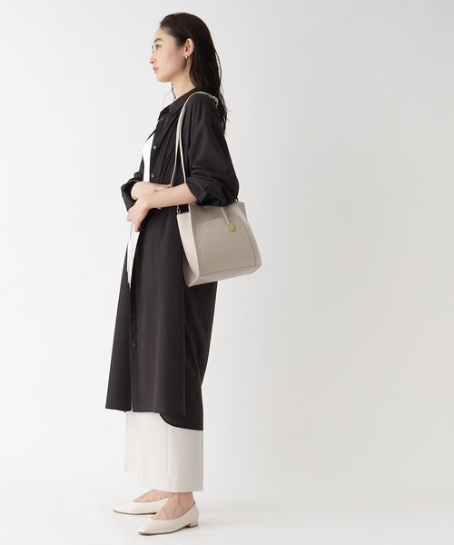 OPAQUE.CLIP（オペークドットクリップ）の「◆スクエアポケットミドルサイズトート（トートバッグ・レディース・グレー/オフホワイト/ブラック/ブラック系・00）」の13枚目の写真