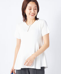 NOLLEY’S Sophi | 《手洗い可能》リブフレアショートスリーブプルオーバーニット(ニット/セーター)