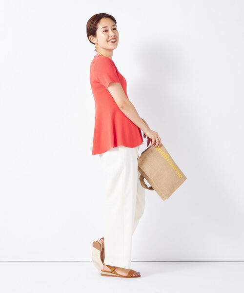 NOLLEY’S Sophi(ノーリーズソフィ)の「《手洗い可能》リブフレアショートスリーブプルオーバーニット(ニット/セーター・レディース・ホワイト/レッド/ブラック・38)」の17枚目の写真