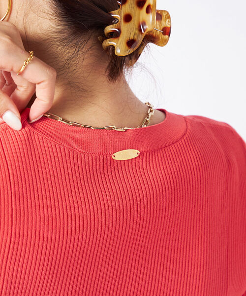 NOLLEY’S Sophi(ノーリーズソフィ)の「《手洗い可能》リブフレアショートスリーブプルオーバーニット(ニット/セーター・レディース・ホワイト/レッド/ブラック・38)」の21枚目の写真