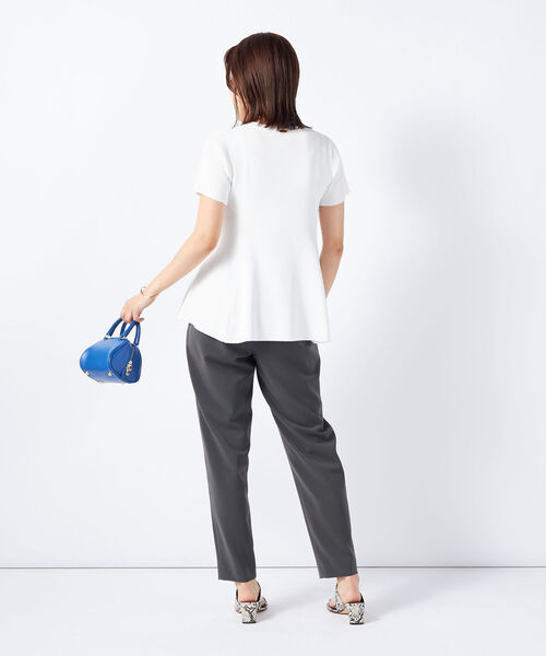 NOLLEY’S Sophi(ノーリーズソフィ)の「《手洗い可能》リブフレアショートスリーブプルオーバーニット(ニット/セーター・レディース・ホワイト/レッド/ブラック・38)」の14枚目の写真