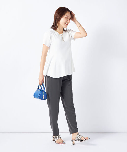 NOLLEY’S Sophi(ノーリーズソフィ)の「《手洗い可能》リブフレアショートスリーブプルオーバーニット(ニット/セーター・レディース・ホワイト/レッド/ブラック・38)」の18枚目の写真