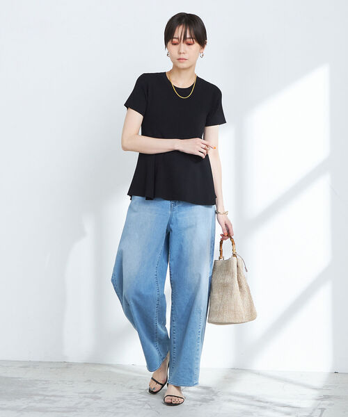 NOLLEY’S Sophi(ノーリーズソフィ)の「《手洗い可能》リブフレアショートスリーブプルオーバーニット(ニット/セーター・レディース・ホワイト/レッド/ブラック・38)」の15枚目の写真