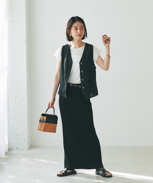 RIVE DROITE（リヴドロワ）の「リネンジレ（その他アウター・レディース・ブラック/ベージュ・FREE）」の10枚目の写真