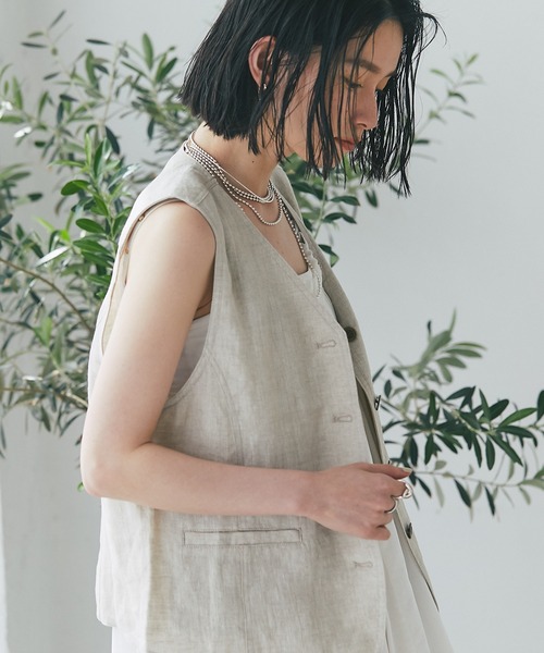 RIVE DROITE（リヴドロワ）の「リネンジレ（その他アウター・レディース・ブラック/ベージュ・FREE）」の7枚目の写真