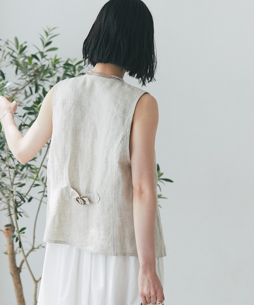 RIVE DROITE（リヴドロワ）の「リネンジレ（その他アウター・レディース・ブラック/ベージュ・FREE）」の8枚目の写真