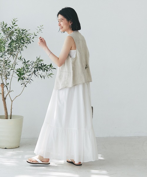 RIVE DROITE（リヴドロワ）の「リネンジレ（その他アウター・レディース・ブラック/ベージュ・FREE）」の4枚目の写真