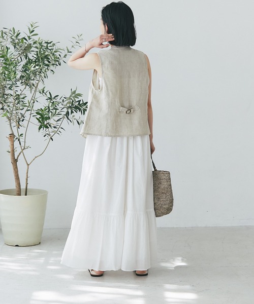 RIVE DROITE（リヴドロワ）の「リネンジレ（その他アウター・レディース・ブラック/ベージュ・FREE）」の5枚目の写真