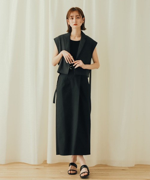 Sirin ベスト ジレ リネンライクショートジレ「日本製