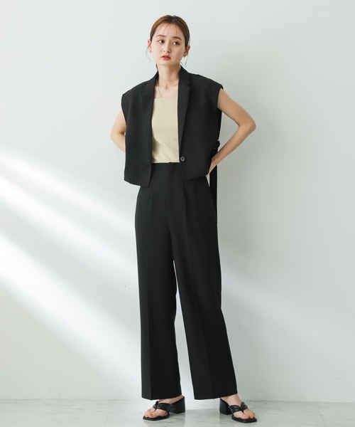 Sirin ベスト ジレ リネンライクショートジレ「日本製