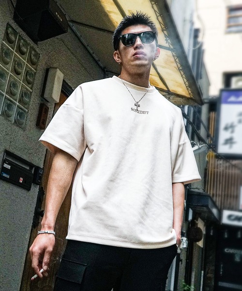 セール】スウェード半袖Tシャツ メンズ ゆったり オーバーサイズ