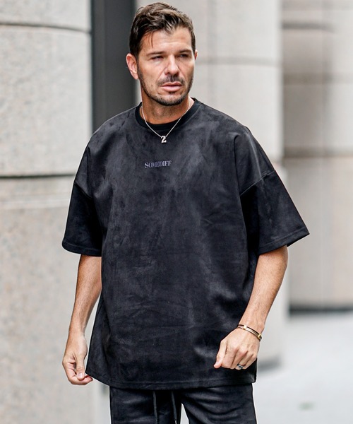 SOMEDIFF（サムディフ）の「スウェード半袖Tシャツ メンズ ゆったり オーバーサイズ 上品な生地（Tシャツ/カットソー・メンズ・ホワイト/グレー/ベージュ/ブルー/ブラック・L/XL/M）」の14枚目の写真