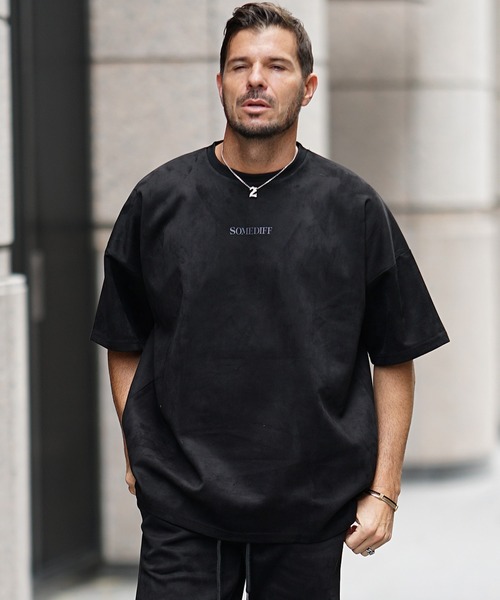 SOMEDIFF（サムディフ）の「スウェード半袖Tシャツ メンズ ゆったり オーバーサイズ 上品な生地（Tシャツ/カットソー・メンズ・ホワイト/グレー/ベージュ/ブルー/ブラック・L/XL/M）」の17枚目の写真