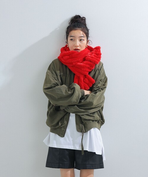 Demi-Luxe BEAMS ラビットリアルファーマフラー Demi-Luxe BEAMS ラビットリアルファーマフラー Demi-Luxe BEAMS