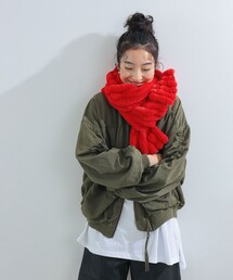 Ray BEAMS / フェイクファー ロング マフラー