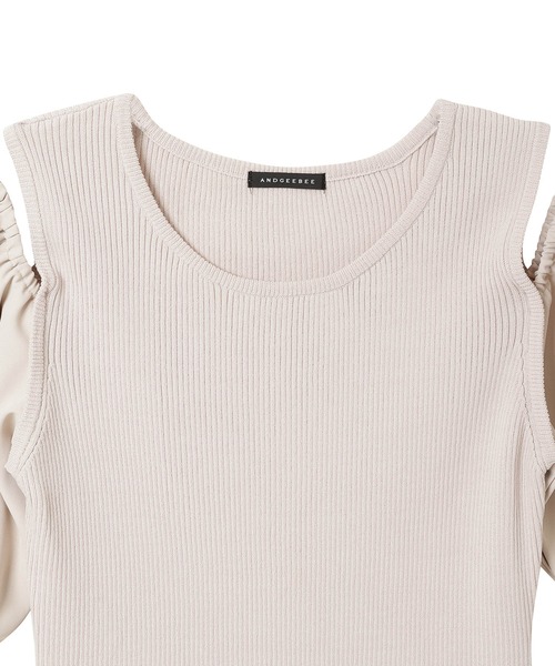 ANDGEEBEE（アンジービー）の「ギャザースリーブニットトップス（その他トップス・レディース・ブラック×ホワイト/ピンク・MEDIUM）」の17枚目の写真