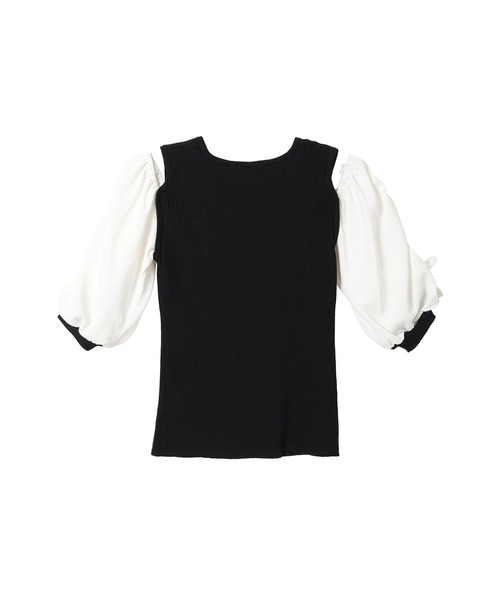 ANDGEEBEE（アンジービー）の「ギャザースリーブニットトップス（その他トップス・レディース・ブラック×ホワイト/ピンク・MEDIUM）」の18枚目の写真