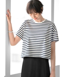【Made in JAPAN】短めハリ感ボーダーTシャツ