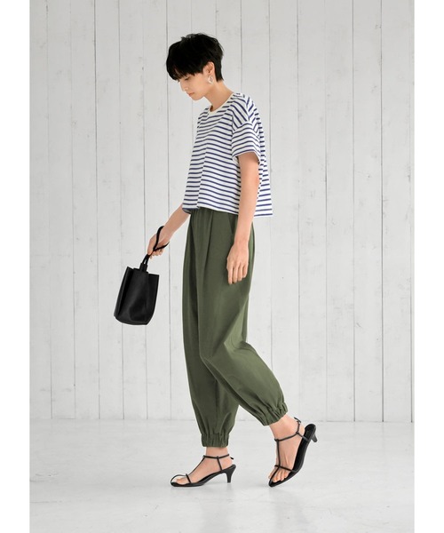 STYLE DELI(スタイルデリ)の「【Made in JAPAN】短めハリ感ボーダーTシャツ(Tシャツ/カットソー・レディース・ブルー系/ネイビー系・FREE)」の7枚目の写真