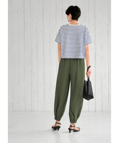 STYLE DELI(スタイルデリ)の「【Made in JAPAN】短めハリ感ボーダーTシャツ(Tシャツ/カットソー・レディース・ブルー系/ネイビー系・FREE)」の8枚目の写真