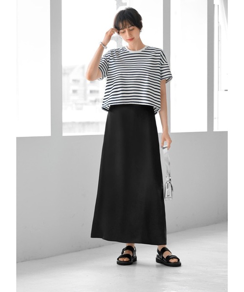 STYLE DELI(スタイルデリ)の「【Made in JAPAN】短めハリ感ボーダーTシャツ(Tシャツ/カットソー・レディース・ブルー系/ネイビー系・FREE)」の15枚目の写真