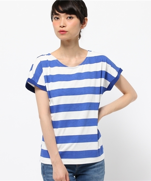 OUTLET(アウトレット)の「【CIAOPANIC TYPY】ストライプボーダー2WAYTシャツ(Tシャツ/カットソー・レディース・ブルー・FREE)」の1枚目の写真