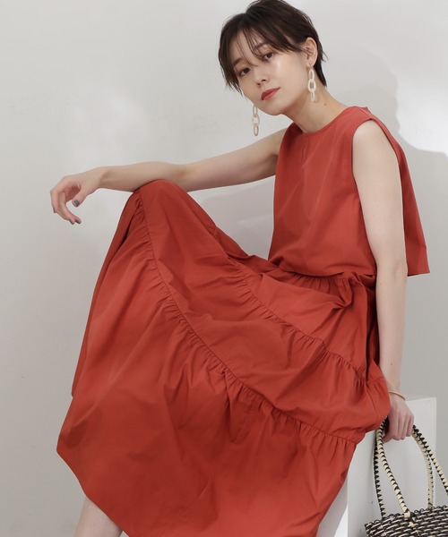 N.(N. Natural Beauty Basic)(エヌエヌナチュラルビューティーベーシック)の「【S Size Line】◆レイヤートップコットンキャミワンピース(ワンピース・レディース・ブラック/レッド/ブルー・SMALL/MEDIUM)」の3枚目の写真