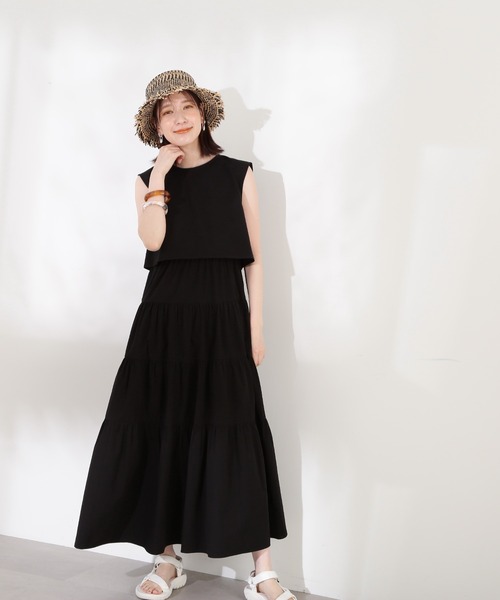 N.(N. Natural Beauty Basic)(エヌエヌナチュラルビューティーベーシック)の「【S Size Line】◆レイヤートップコットンキャミワンピース(ワンピース・レディース・ブラック/レッド/ブルー・SMALL/MEDIUM)」の6枚目の写真